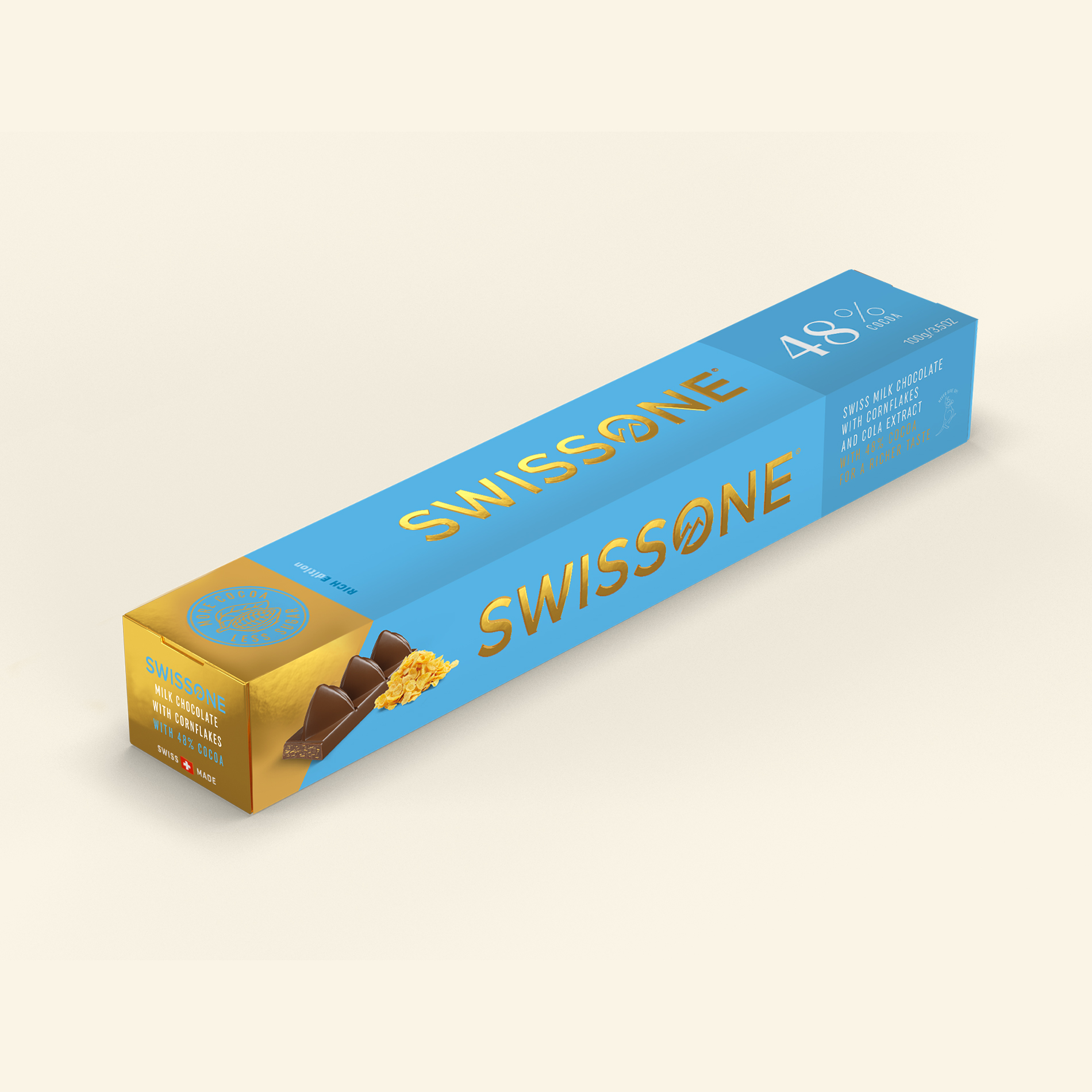 Swissone Milk Chocolate with Cornflakes 48%, 100g