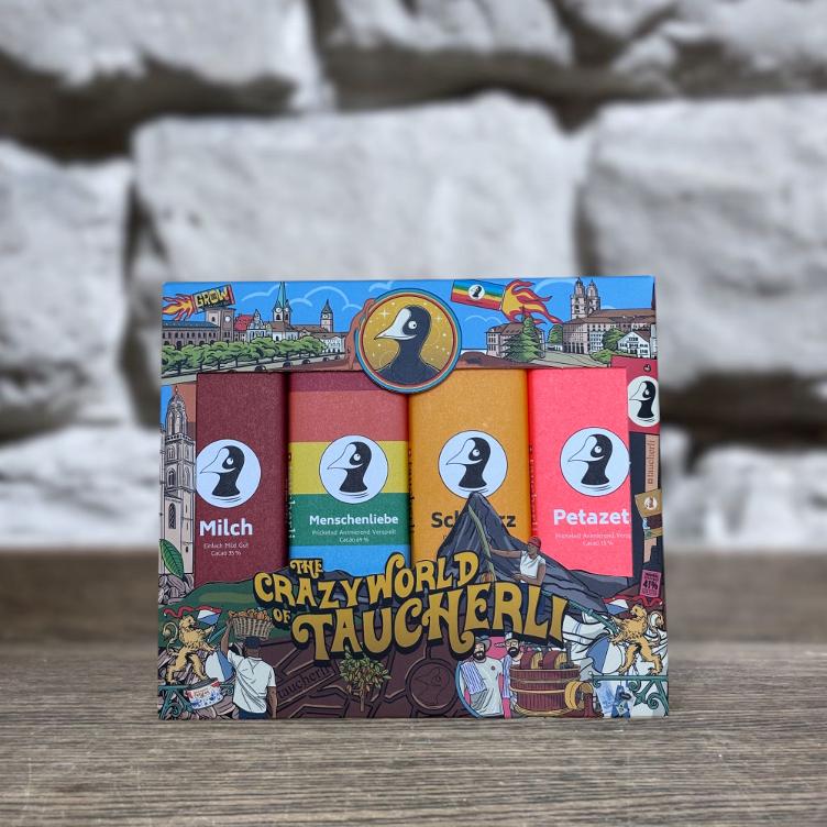 Schoggi-Riegel Geschenkpackung, 4 Stk.