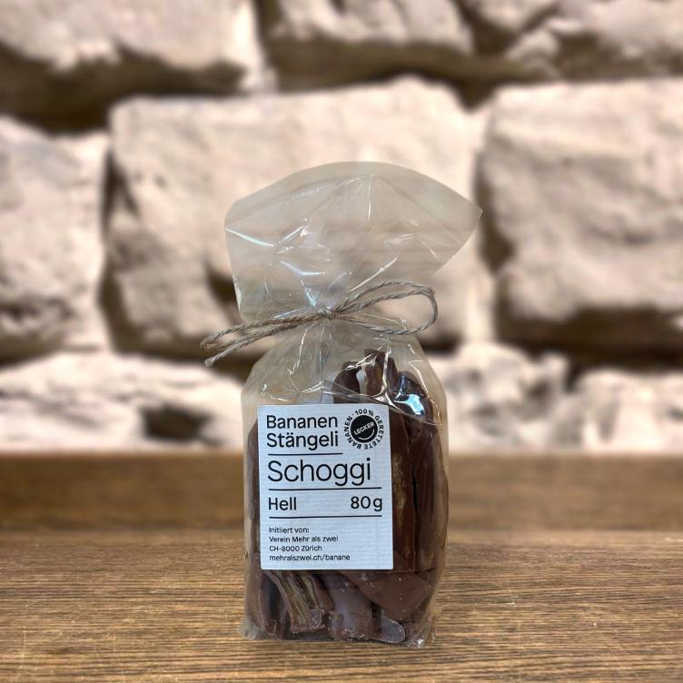 Bananen-Stängeli mit heller Schokolade 80g