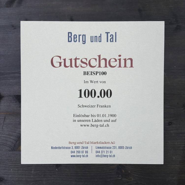 Berg und Tal Print@Home Gutschein 100