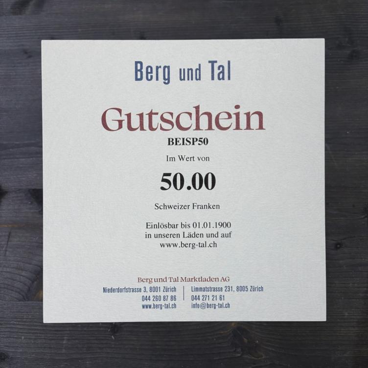 Berg und Tal Print@Home Gutschein 50