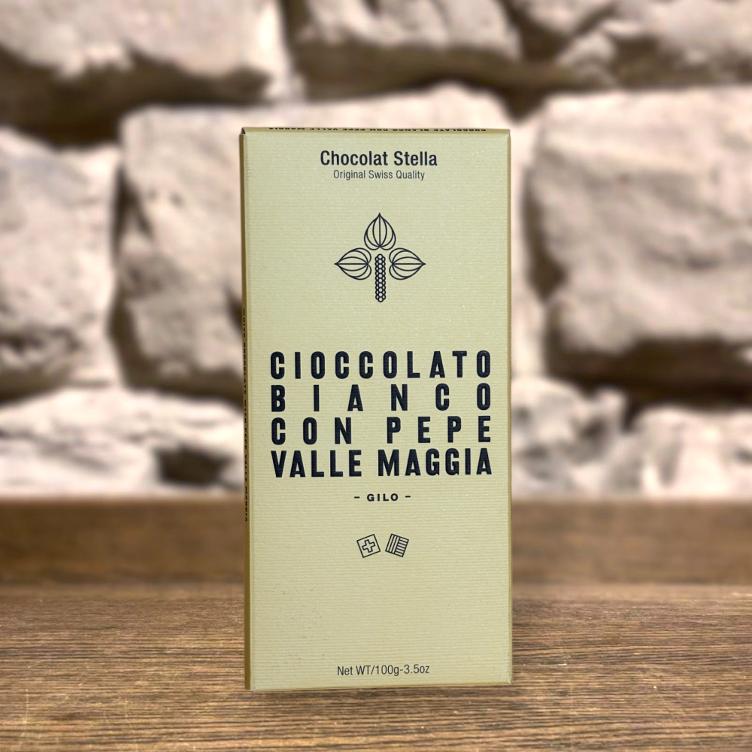Weisse Schokolade mit Pfeffer Valle Maggia, 100g